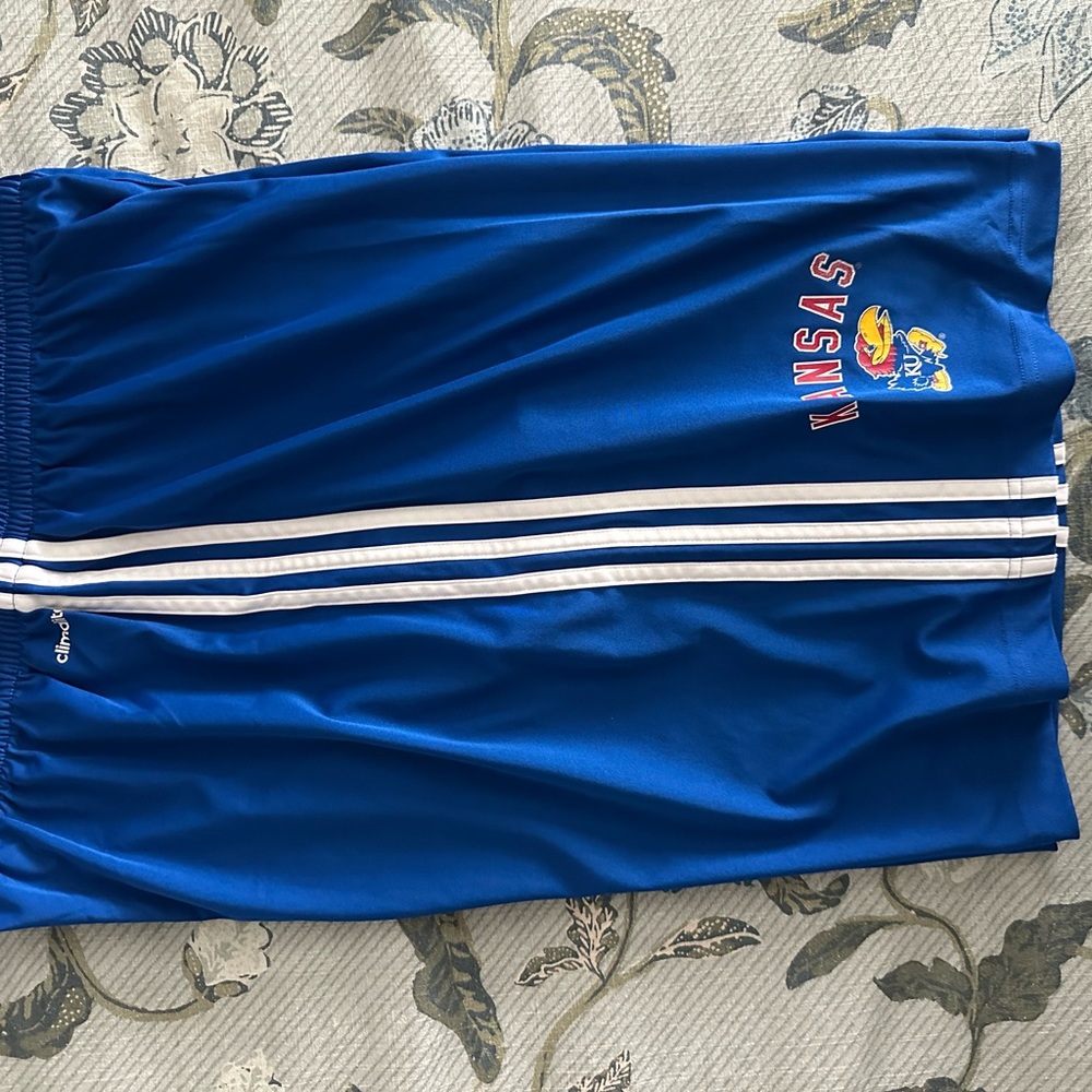 KU Adidas basketball shorts